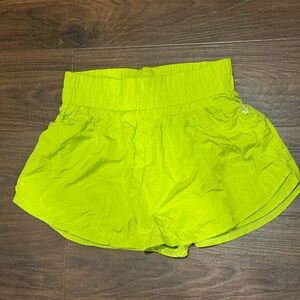 Free people movement Bright Neon Green Athletic Shorts size XL
